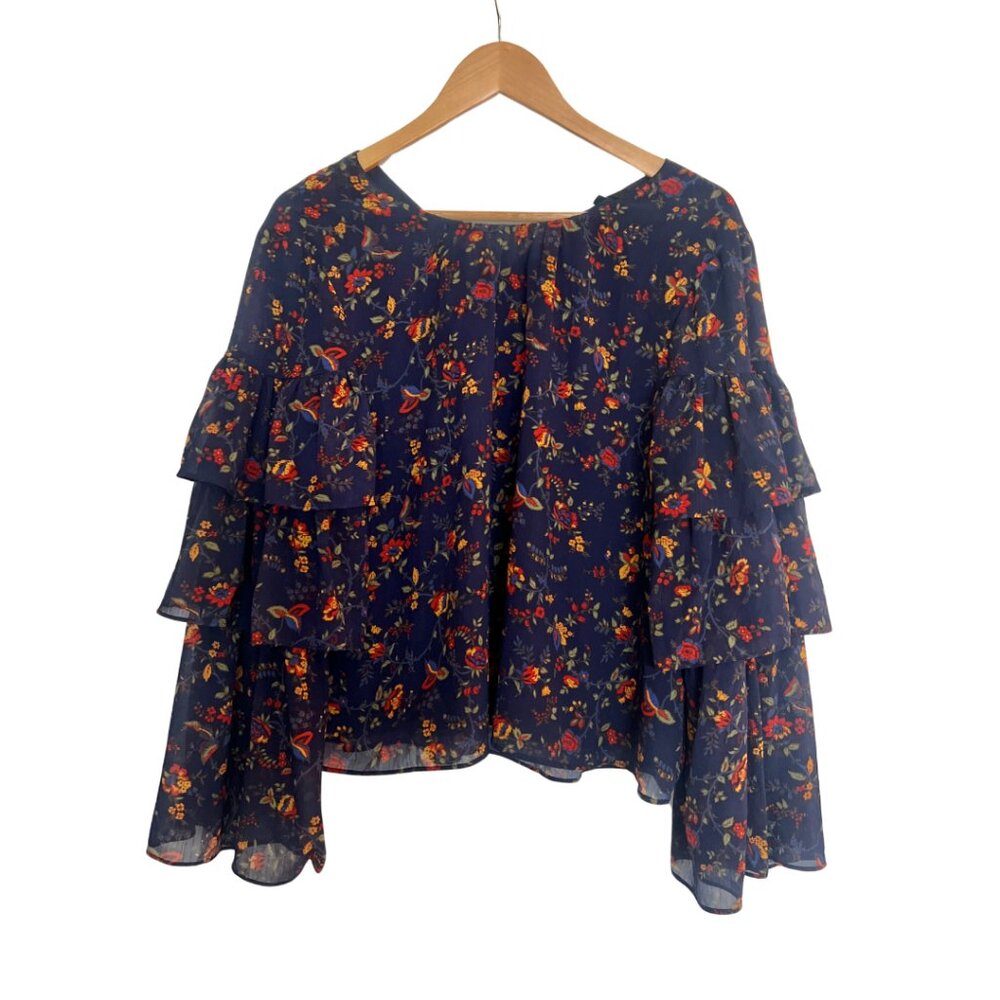 Madewell ruffle-sleeve top in climbing vine